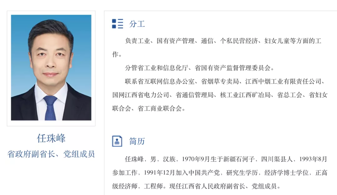 江西省副省長排名（江西省現任省長副省長名單）