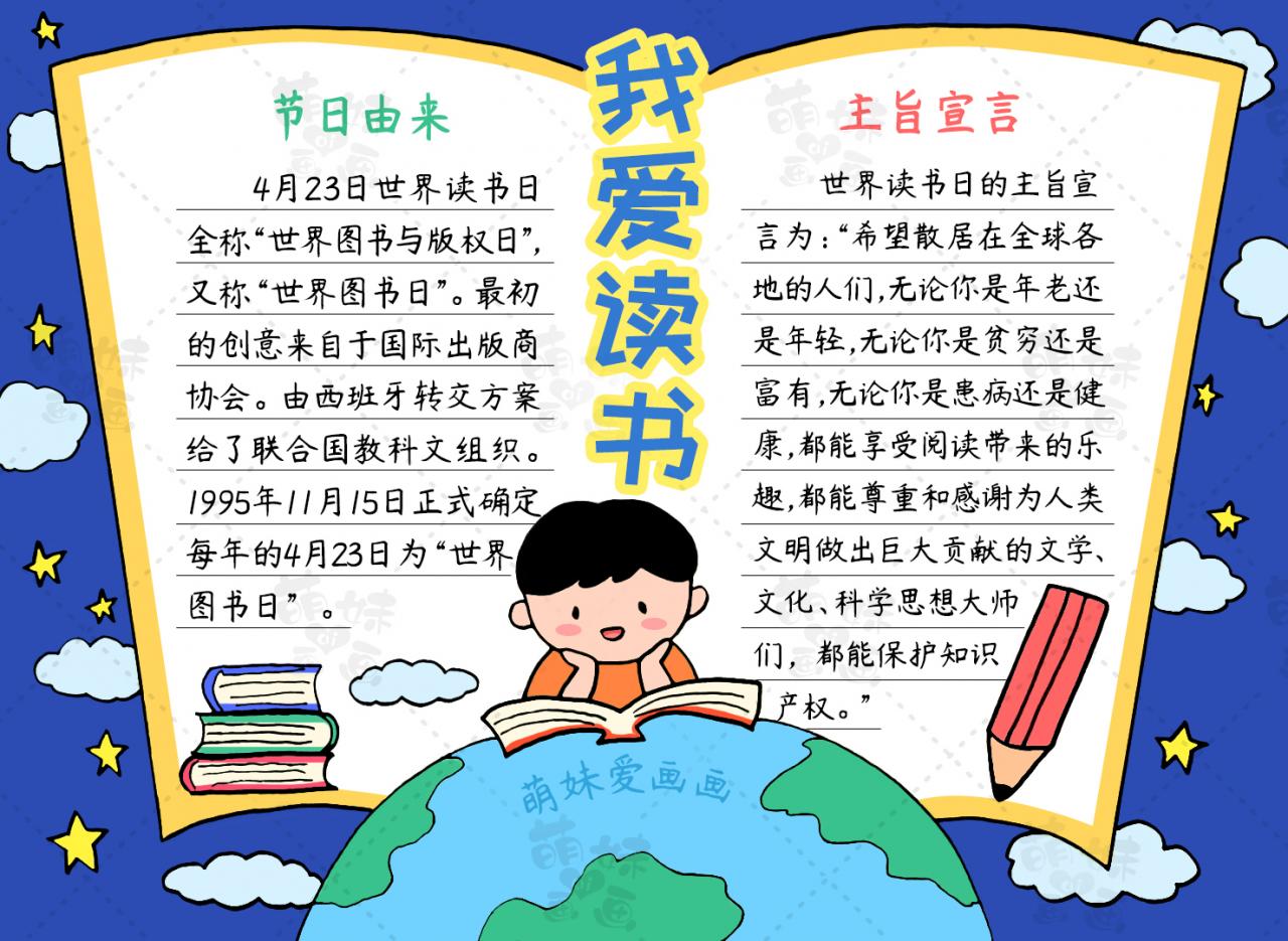 世界讀書日手抄報內容