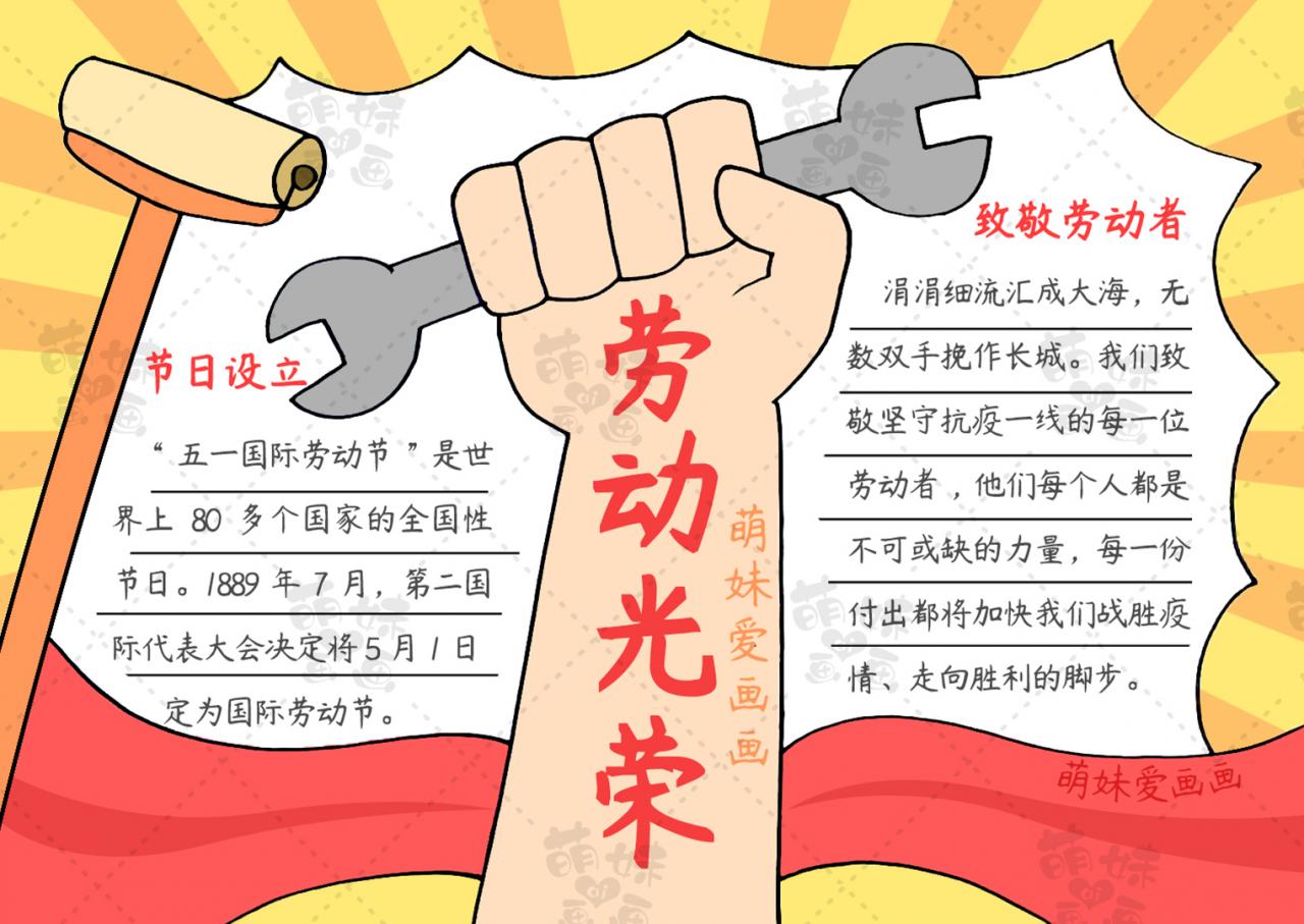 五一勞動節手抄報簡單好畫