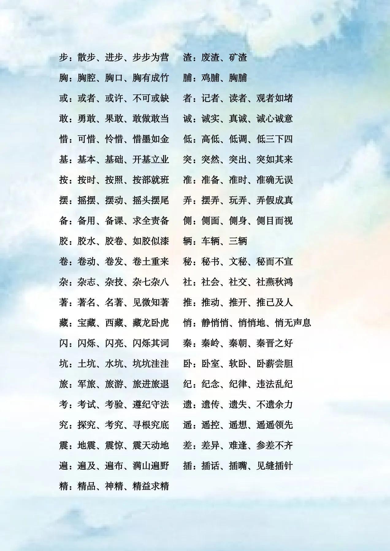 止字組詞有哪些(止字組詞)