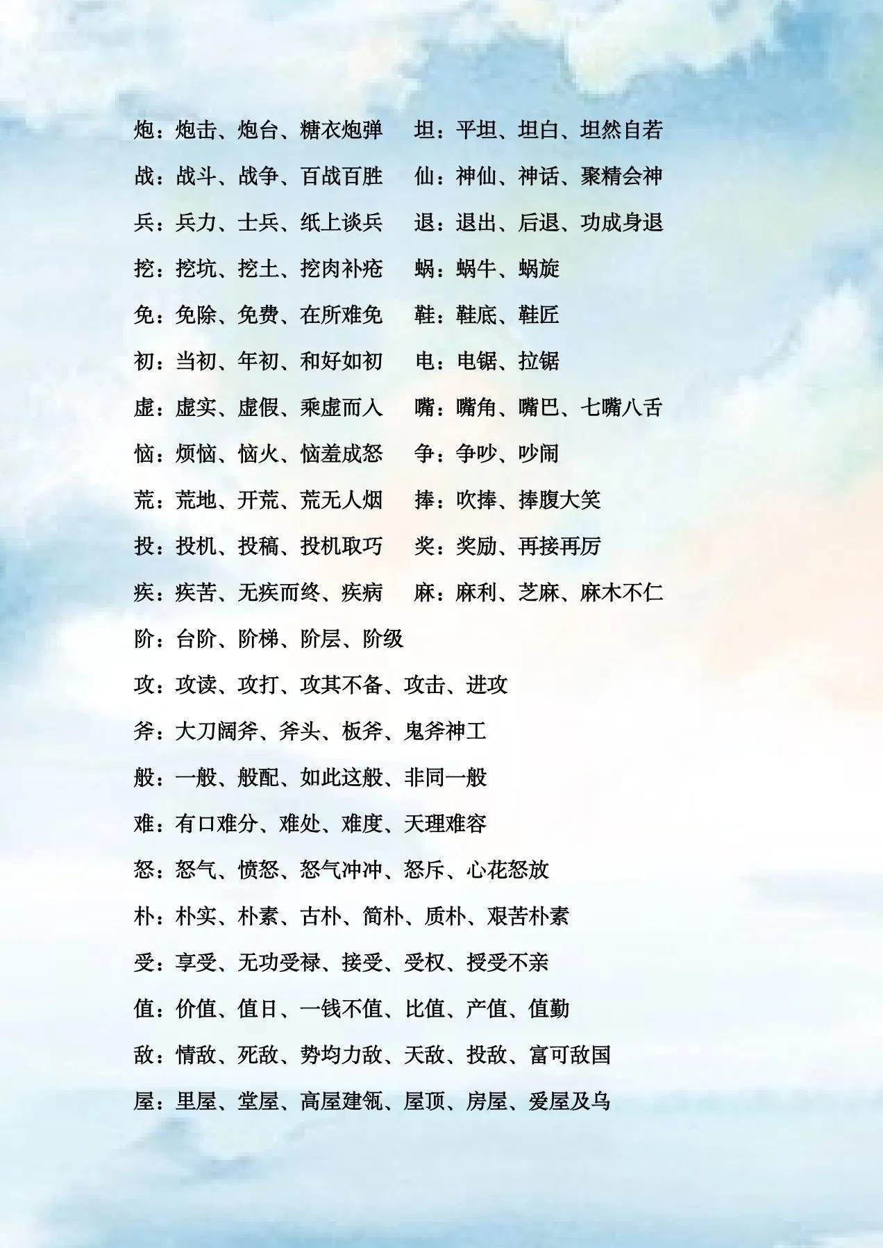 止字組詞有哪些(止字組詞)