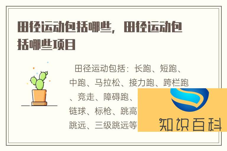 田徑運動包括哪些,田徑運動包括哪些項目