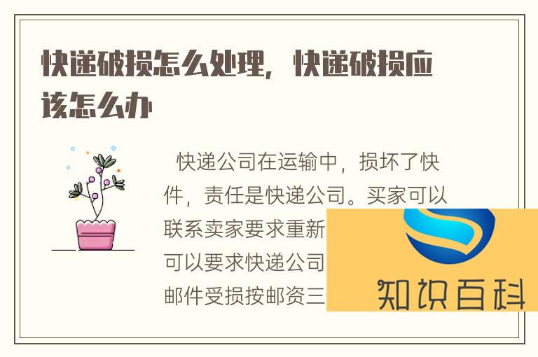 快遞破損怎么處理,快遞破損應該怎么辦