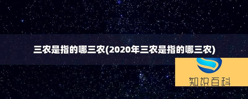三農(nóng)是指的哪三農(nóng)(2020年三農(nóng)是指的哪三農(nóng))