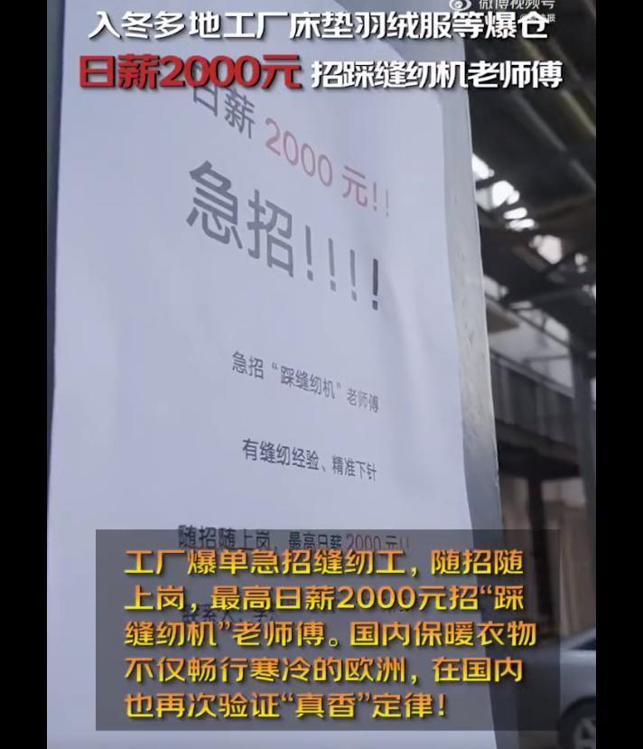 福建一工廠日薪2千招縫紉機(jī)師傅（踩縫紉機(jī)工資高嗎）